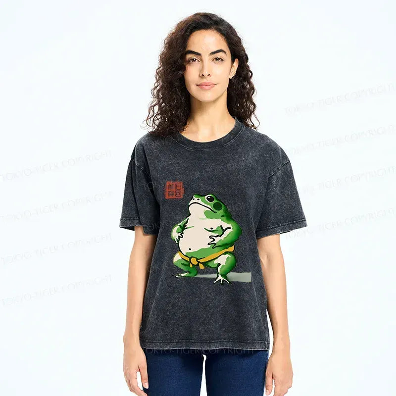 Japanese Washed Sumo T-Shirt for Summer Vacation