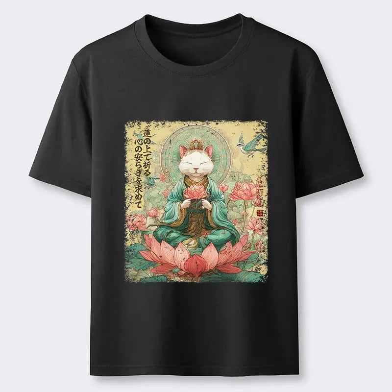 japanese cat t-shirt for daily wear
