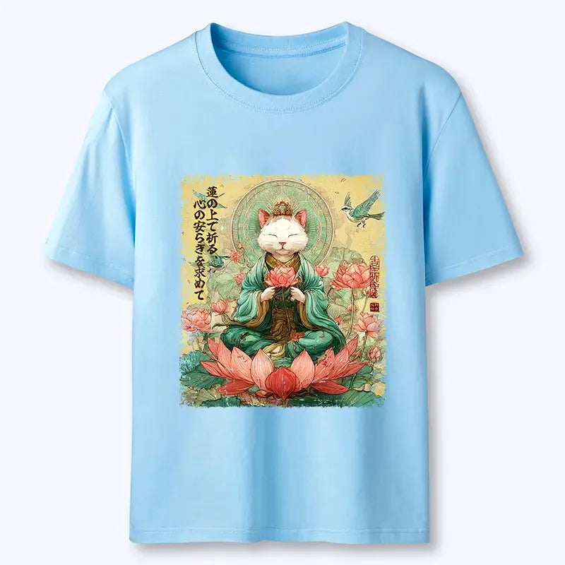 japanese cat t-shirt for daily wear