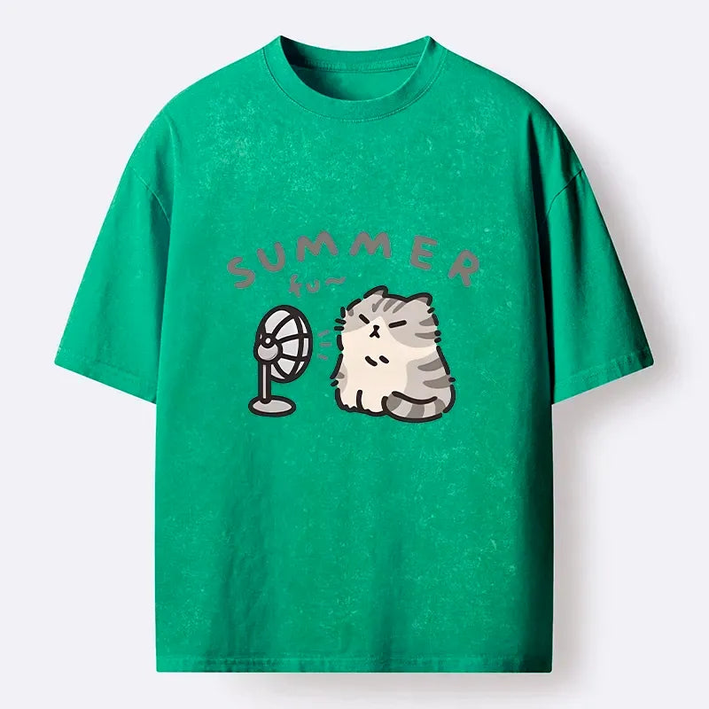 Japanese cat t-shirt for summer