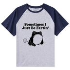 Kyoto-Lion Farting Frog Japanese Raglan T-shirt