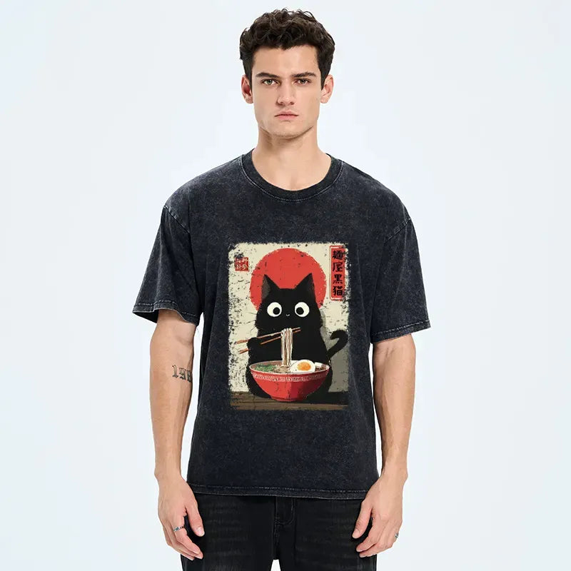 Kyoto lion slurp meowster t-shirt for daily wear
