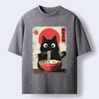 Kyoto-Lion Slurp Meowster Washed T-Shirt