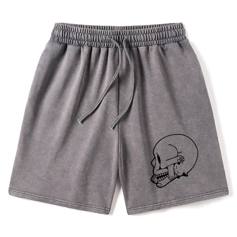 Funny Cat Eating Fish Shorts for Summer