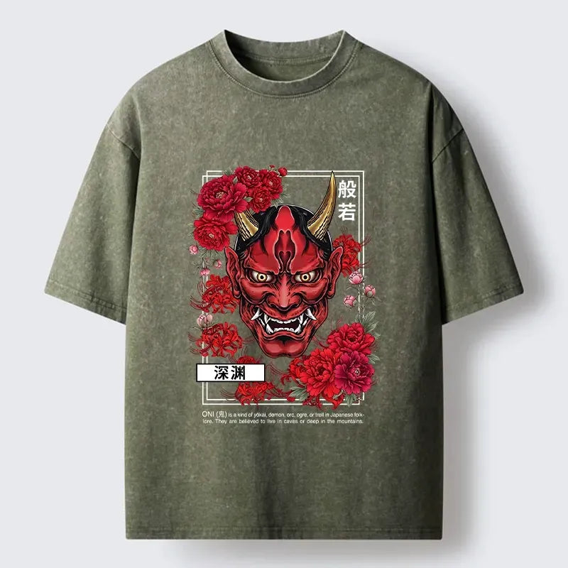 japanese oni tiger t-shirt for streetwear