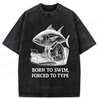 Kyoto-Lion Tuna At Work Washed T-Shirt