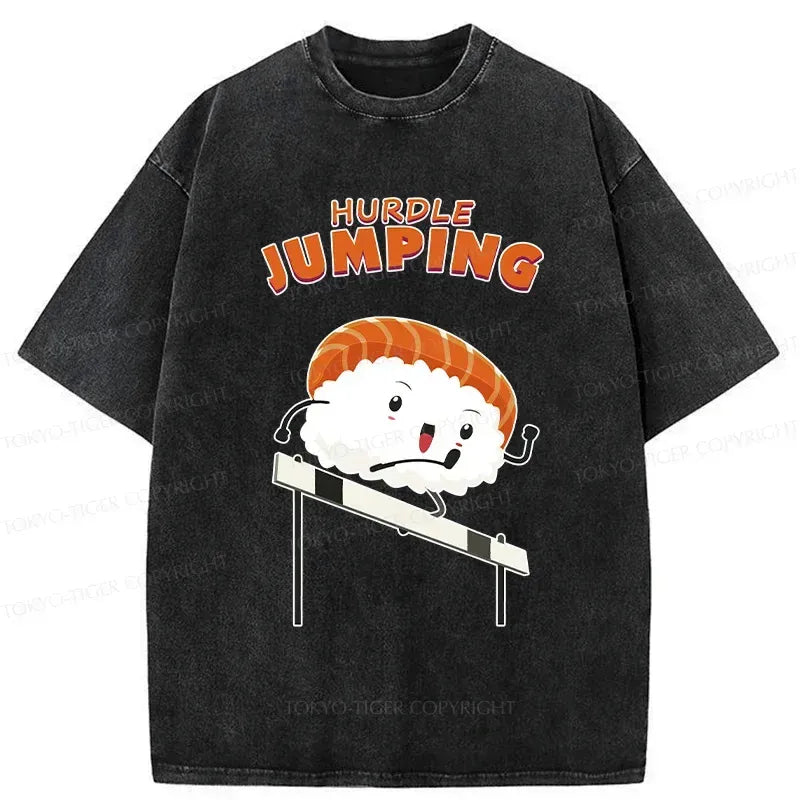 Kyoto-Lion Hurdle Sushi Washed T-Shirt