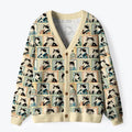 Japanese Cat Headshot Cardigan Sweater