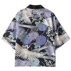 Japanese Kimono Cardigan with Crane Design