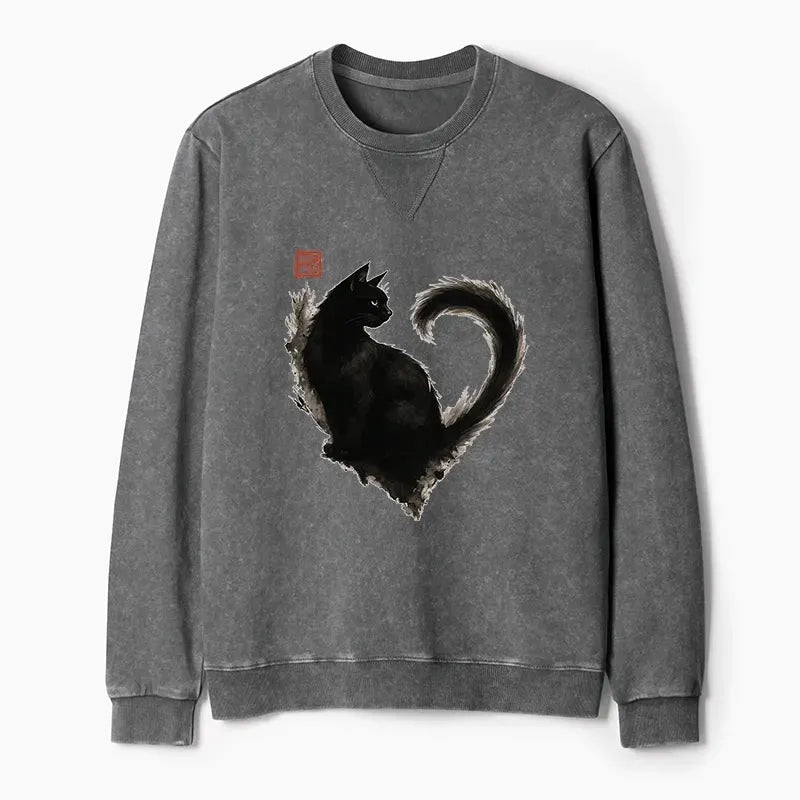 Funny Heart-Shaped Cat Sweatshirt Best Seller