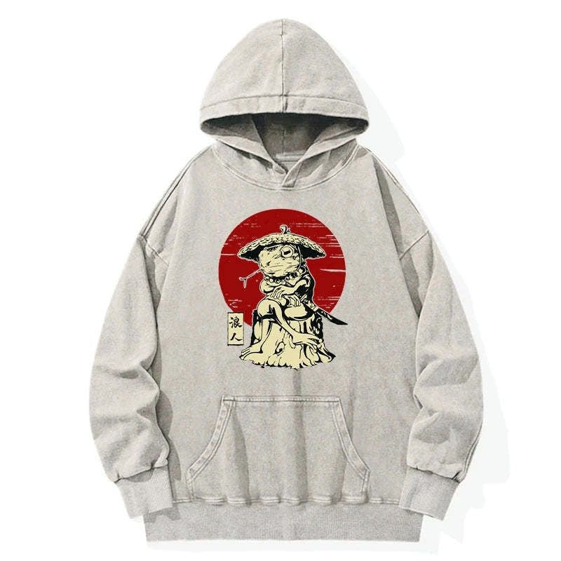 Unisex Japanese Frog Hoodie for Streetwear
