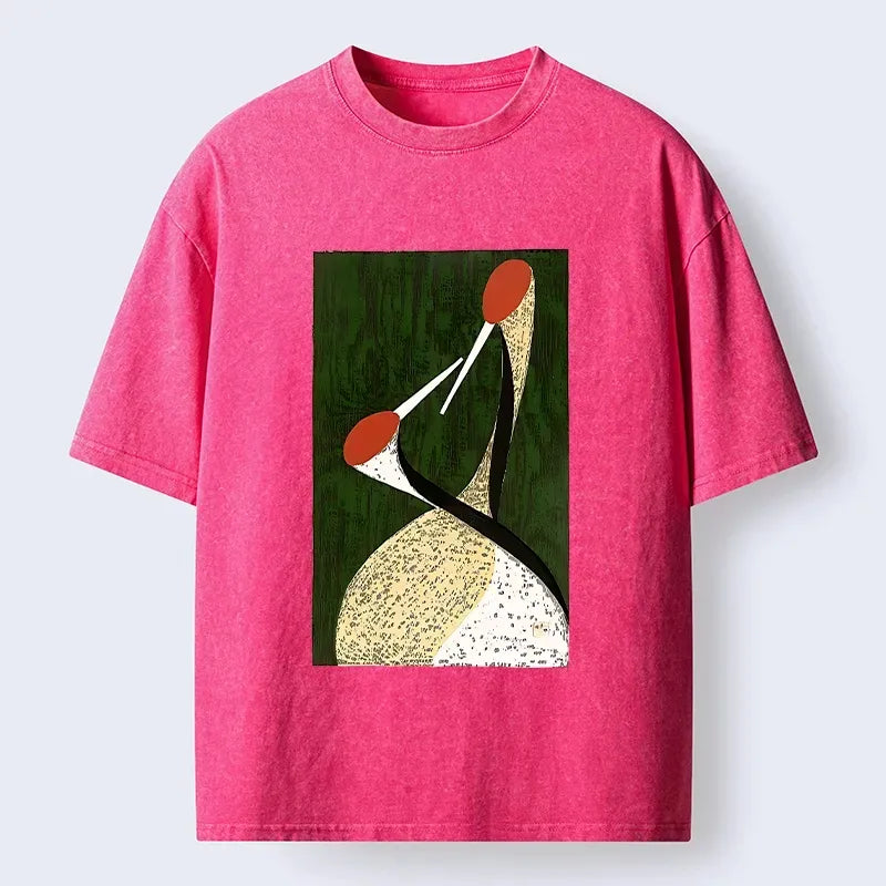 Vintage Japanese Crane Print T-Shirt