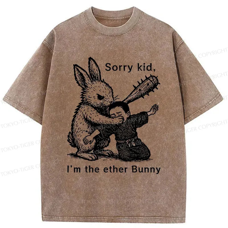 Kyoto-Lion Bad Rabbit Funny Washed T-Shirt