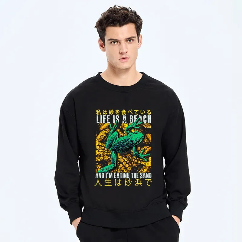 Japanese vintage sweatshirt for beach