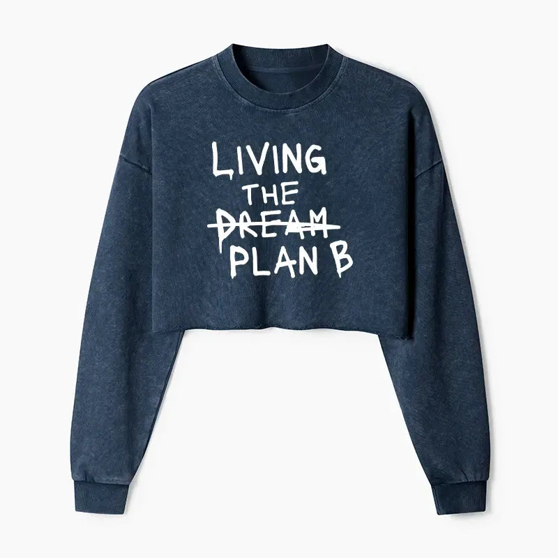 Japanese Washed Crop Sweatshirt for Women