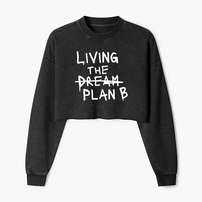 Japanese Washed Crop Sweatshirt for Women