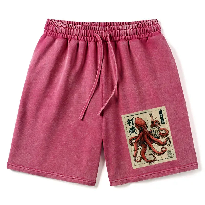 Kyoto-Lion Osaka Sak¨¦ Octopus Washed Shorts