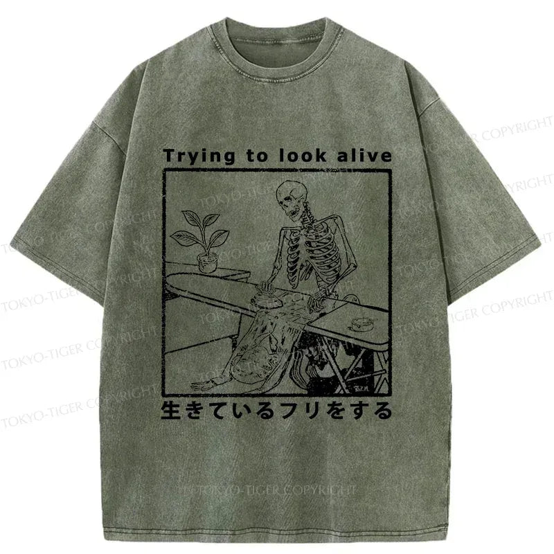 Japanese Vintage Washed T-Shirt for Summer