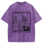 Japanese Vintage Washed T-Shirt for Summer