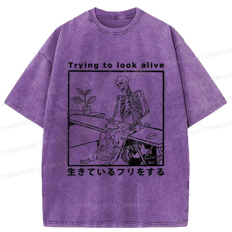 Japanese Vintage Washed T-Shirt for Summer