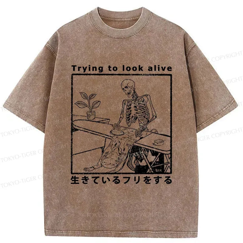 Japanese Vintage Washed T-Shirt for Summer