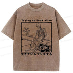 Japanese Vintage Washed T-Shirt for Summer