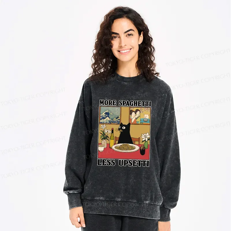 Cute Cat Pasta Vintage Sweatshirt