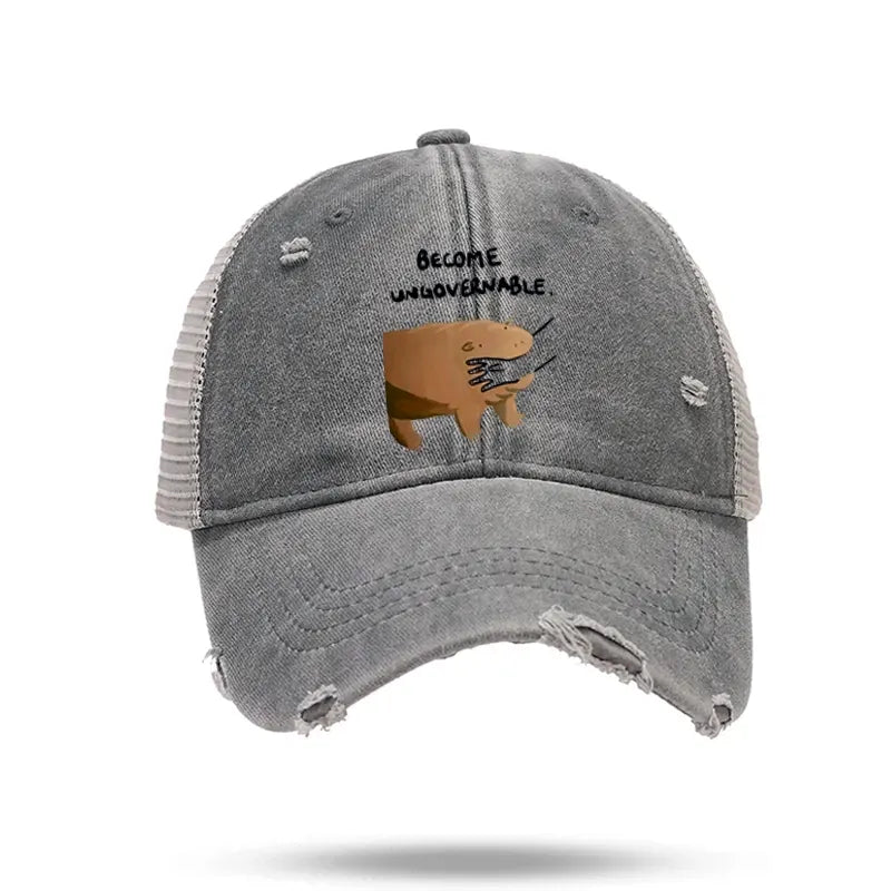 Kyoto-Lion Moo Deng Bites Someone's Arm Trucker Cap