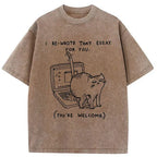 Unisex washed cat t-shirt gift idea