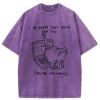Unisex washed cat t-shirt gift idea