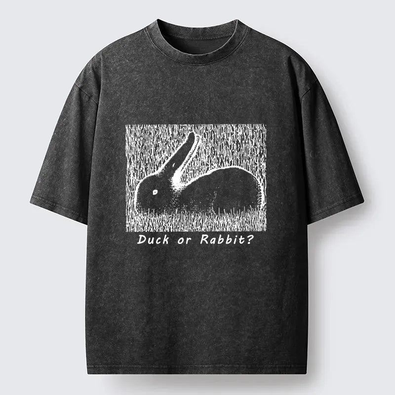 Tokyo?Tiger Funny Duck Rabbit Trick Washed T?-Shirt