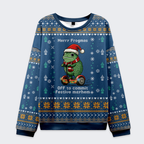 Kyoto-Lion Funny Frogmas Mischief Ugly Sweatshirt