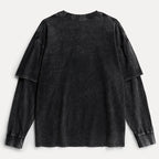 Black Cat Washed Tee for Streetwear