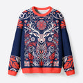 Kyoto-Lion Totem Reindeer Fuzzy Christmas Ugly Sweatshirt