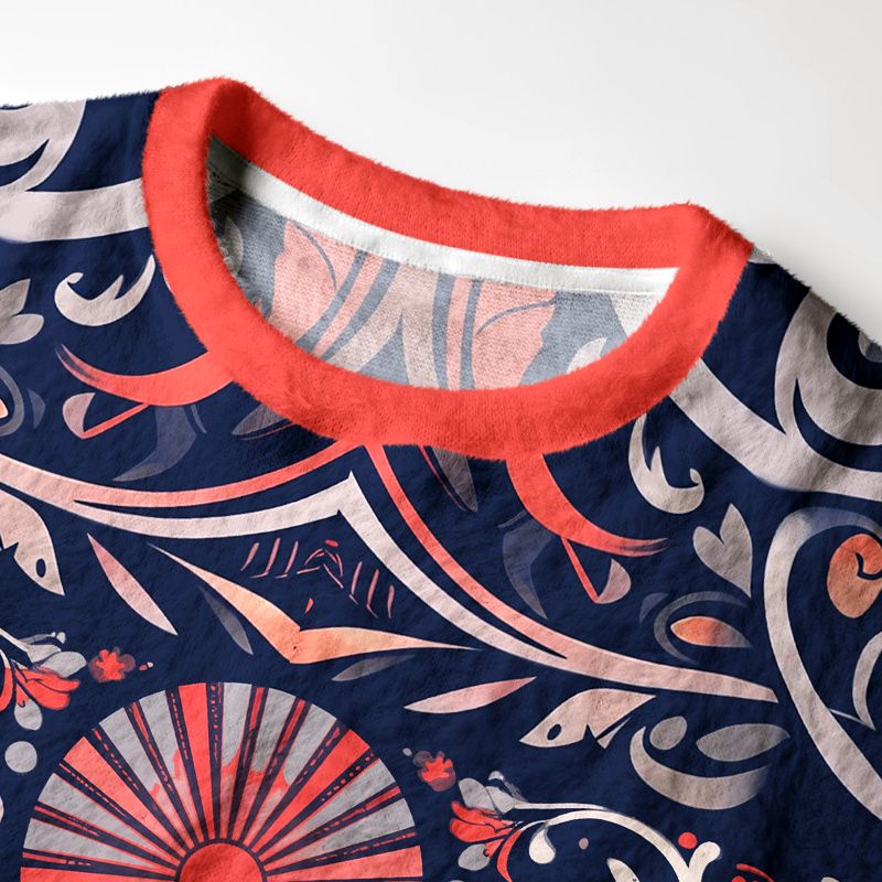 Kyoto-Lion Totem Reindeer Fuzzy Christmas Ugly Sweatshirt