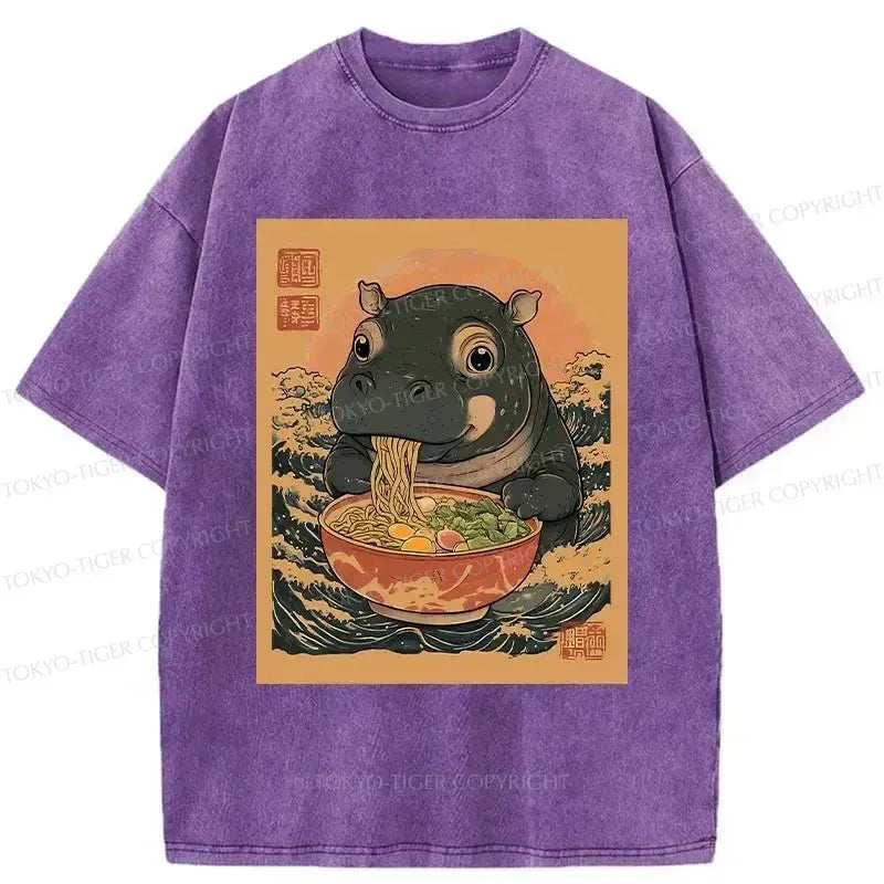 moo deng eating ramen shirt