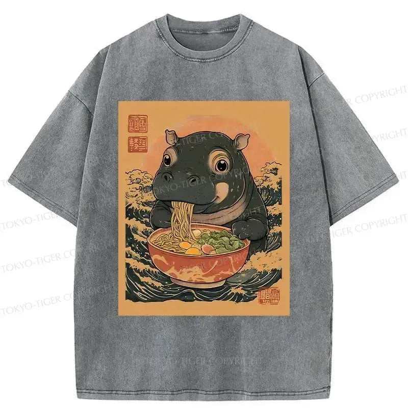 moo deng unisex washed t-shirt