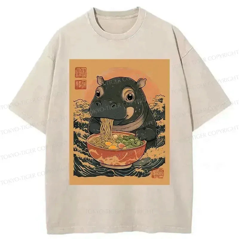 moo deng unisex washed t-shirt