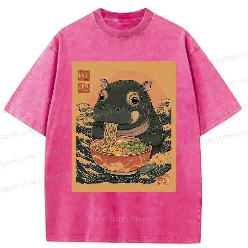 moo deng unisex washed t-shirt
