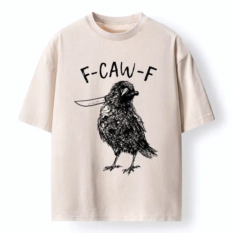 Kyoto-Lion Angry Crow With A Knife Meme Washed T-Shirt