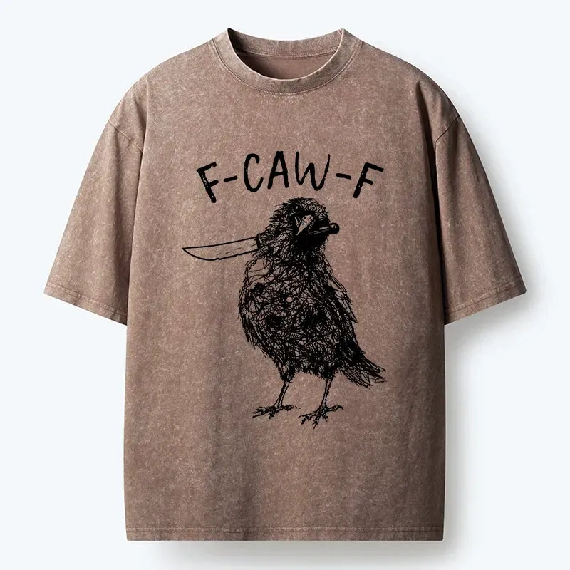 Kyoto-Lion Angry Crow With A Knife Meme Washed T-Shirt