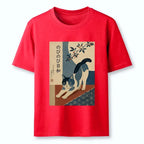 Ukiyo-e Style Calm Cat T-Shirt for Vacation