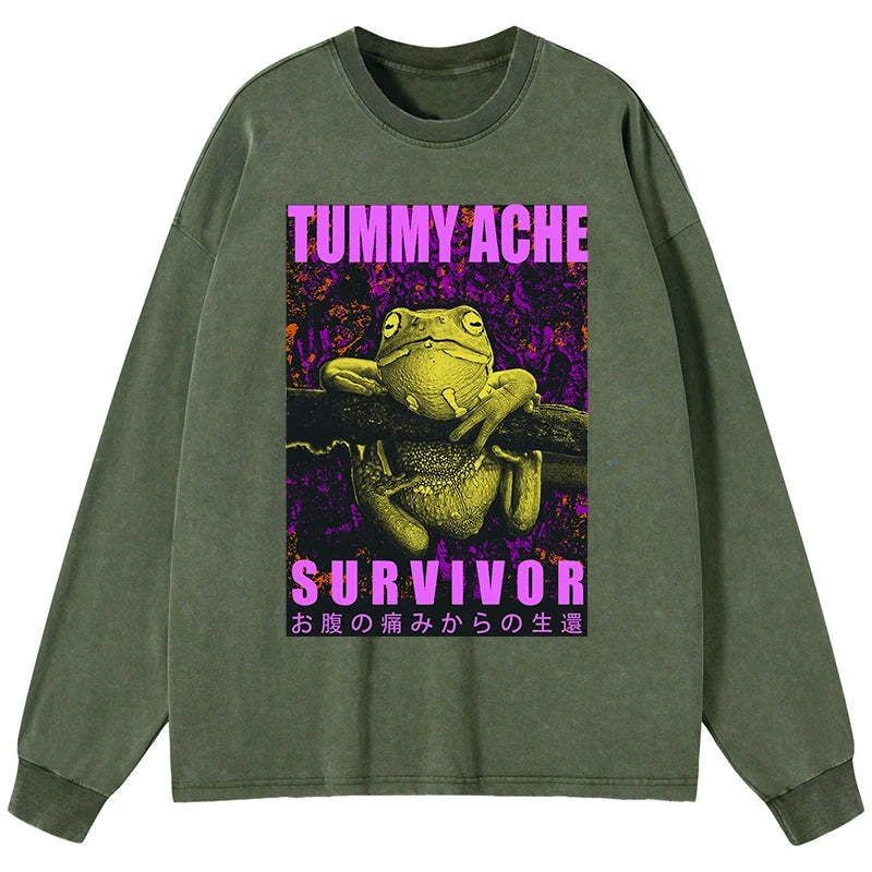funny frog stomachache streetwear shirt