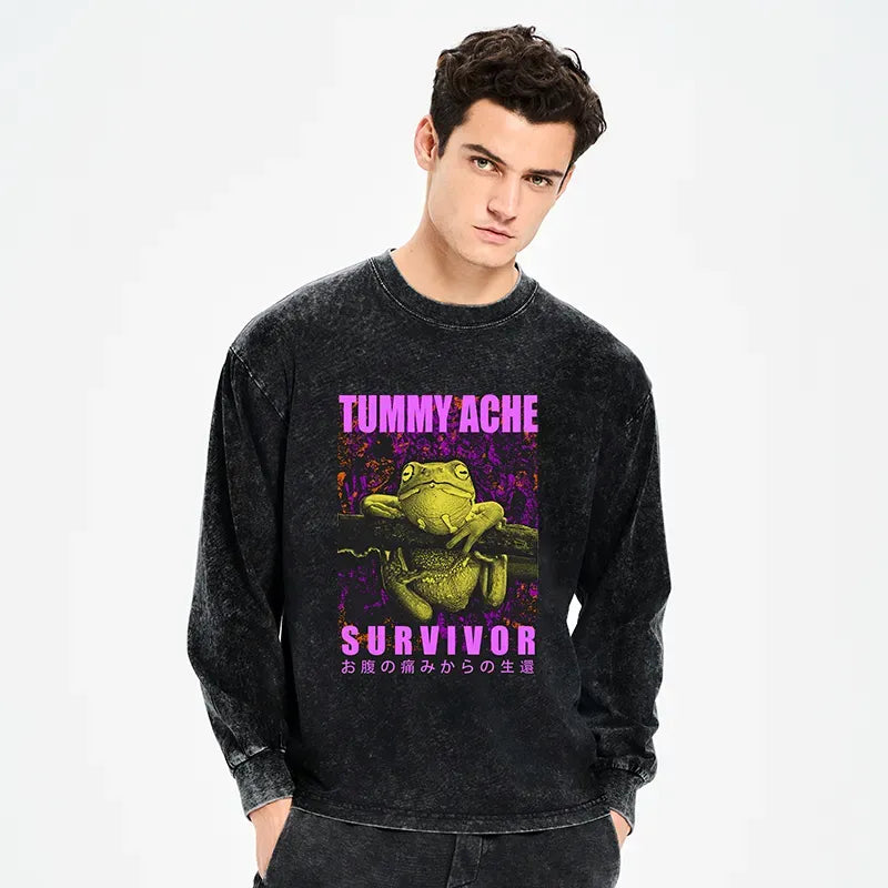 funny frog stomachache streetwear shirt