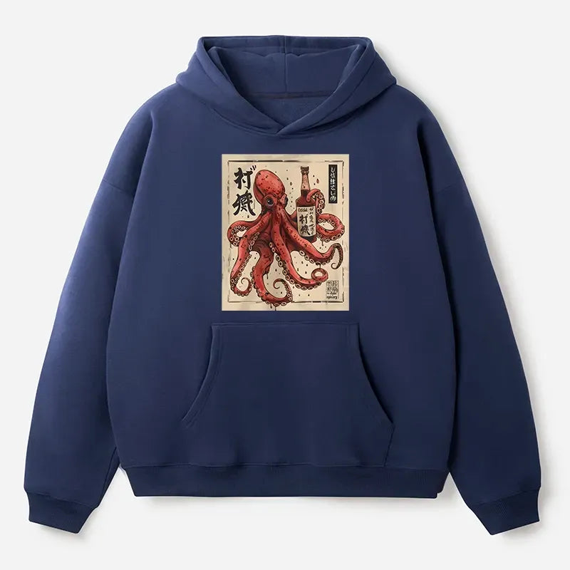 Japanese Octopus Hoodie for Daily Wear