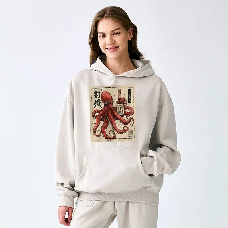 Japanese Octopus Hoodie for Daily Wear