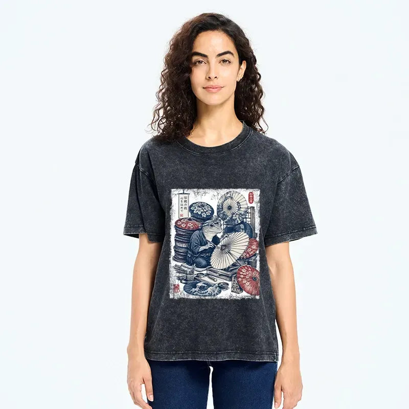 Washed unisex t-shirt for daily wear