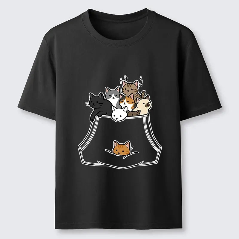 Japanese Cat T-Shirt with Pockets