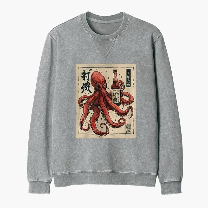 Unisex Terry Sweatshirt with Japanese Art Print