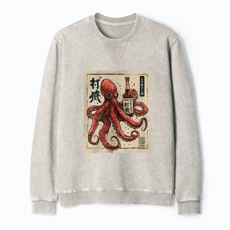 Unisex Terry Sweatshirt with Japanese Art Print